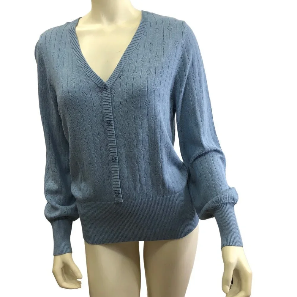 DESIGN 365 WOMEN'S BUTTON FRONT HENLEY PULLOVER SWEATER SIZE L NEW‎ WITH TAG